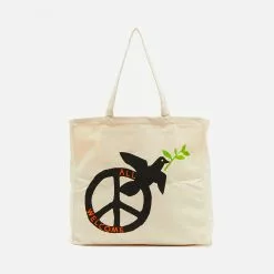 Mens Good Morning Tapes Peace Dove Tote Bag